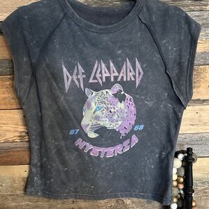 free people inspired band Leppard Graphic Tee